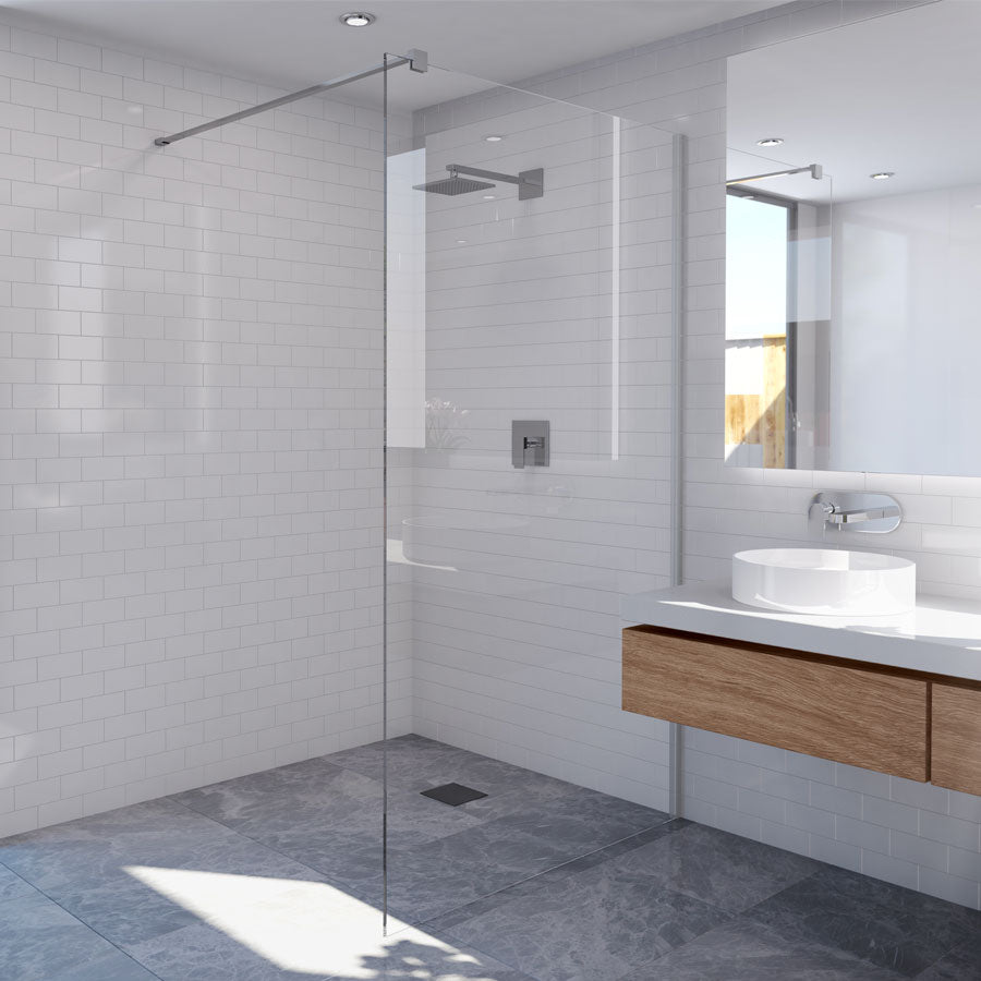 Screen wall fixed shower panel