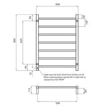 7 Bar Round Heated towel rail