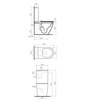 Ellisse MKll wall faced Suite Rimless