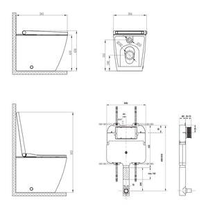 Neion wall faced intelligent toilet with remote and Arcisan concealed cistern